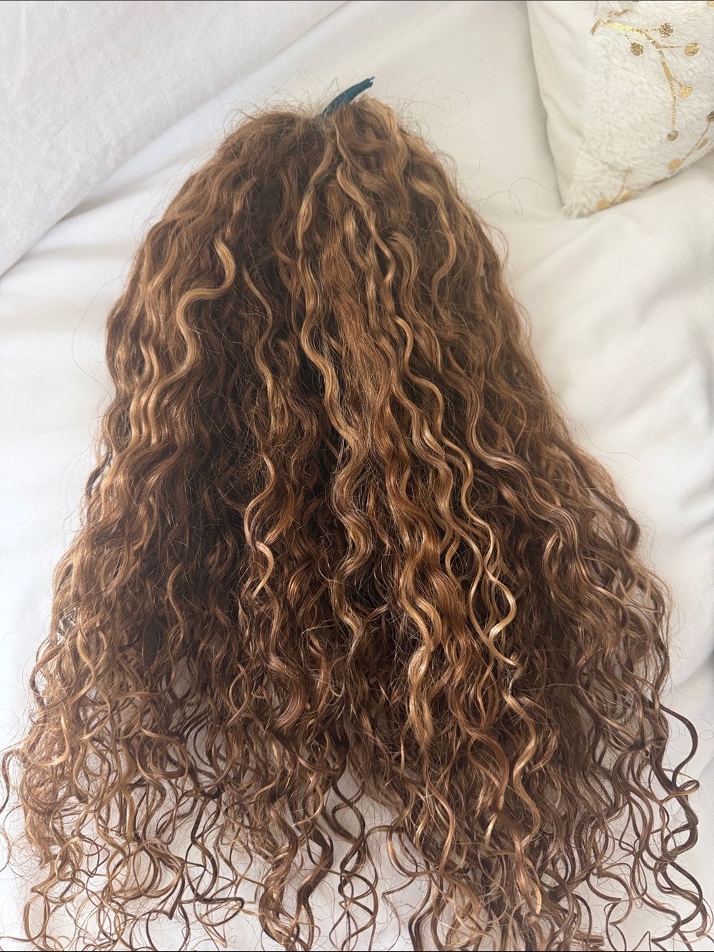 Luxury Crochet human Hair Extensions in Warm Brown with Blonde Highlights